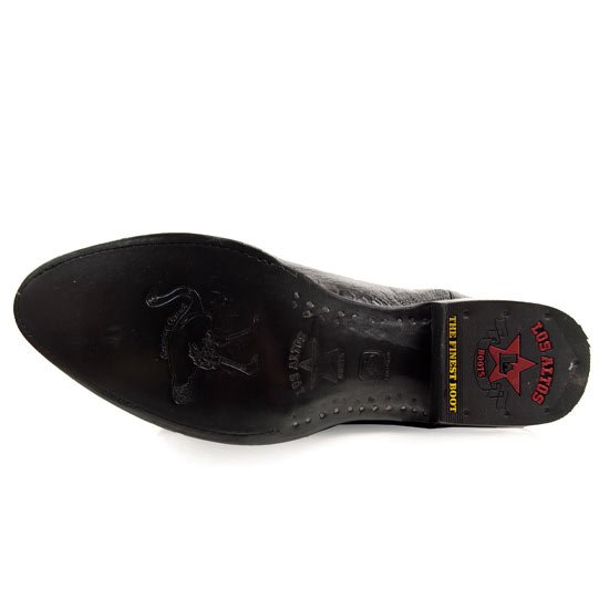 Botas de Pata de Avestruz Punta Oval Color Negro LAB-650505
