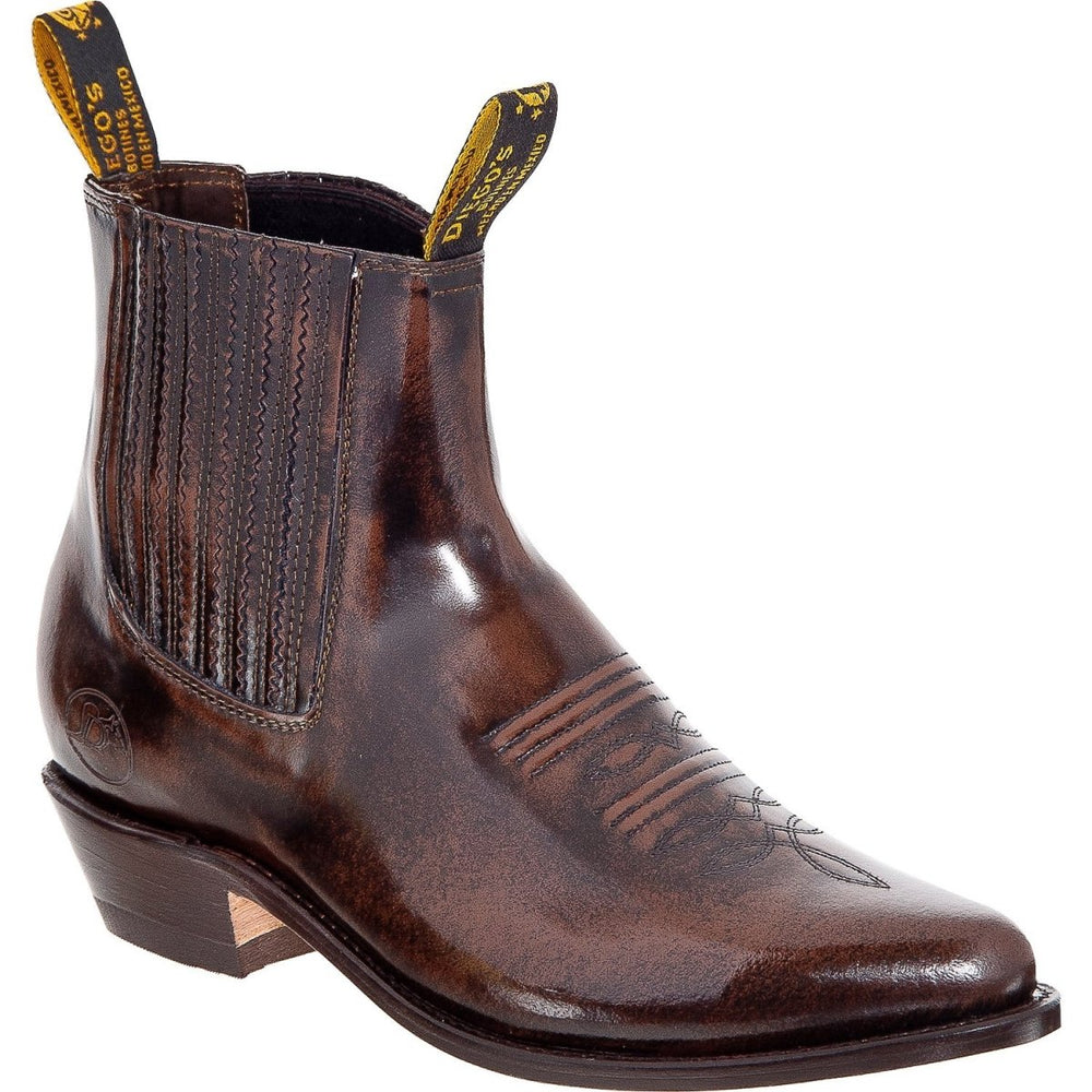 Botines Charros de Piel Acabado Camaleon Color Cafe DIE-63VC07