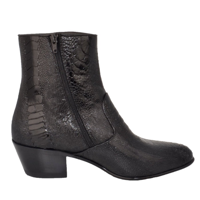 Botines Piel Avestruz Pata Horma Puntal LAB-630505