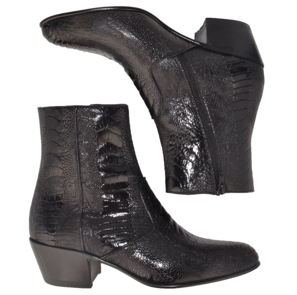 Botines Piel Avestruz Pata Horma Puntal LAB-630505