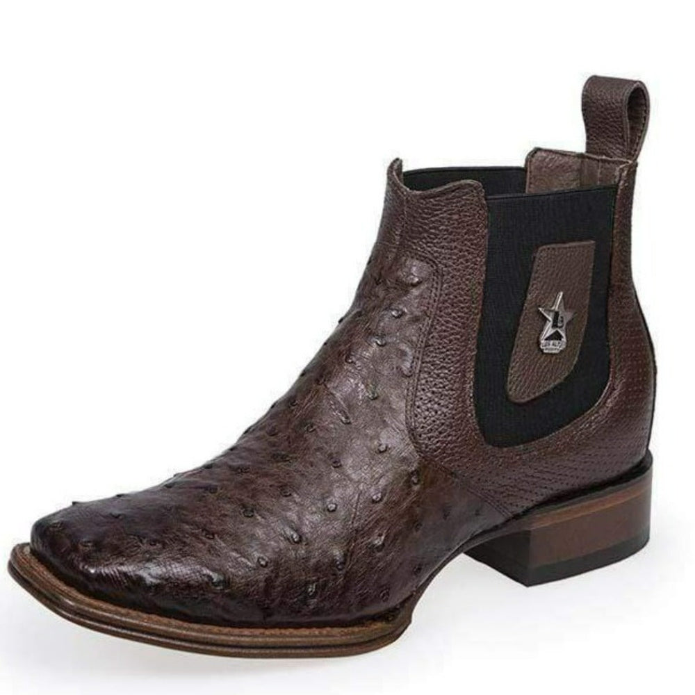 Botin Vaquero de Avestruz Original Horma Cuadrada LAB-82BV0359