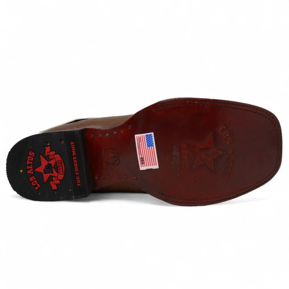 Botines Charros de Cuero Rage Punta Cuadrada Color Nuez LAB-82B9940