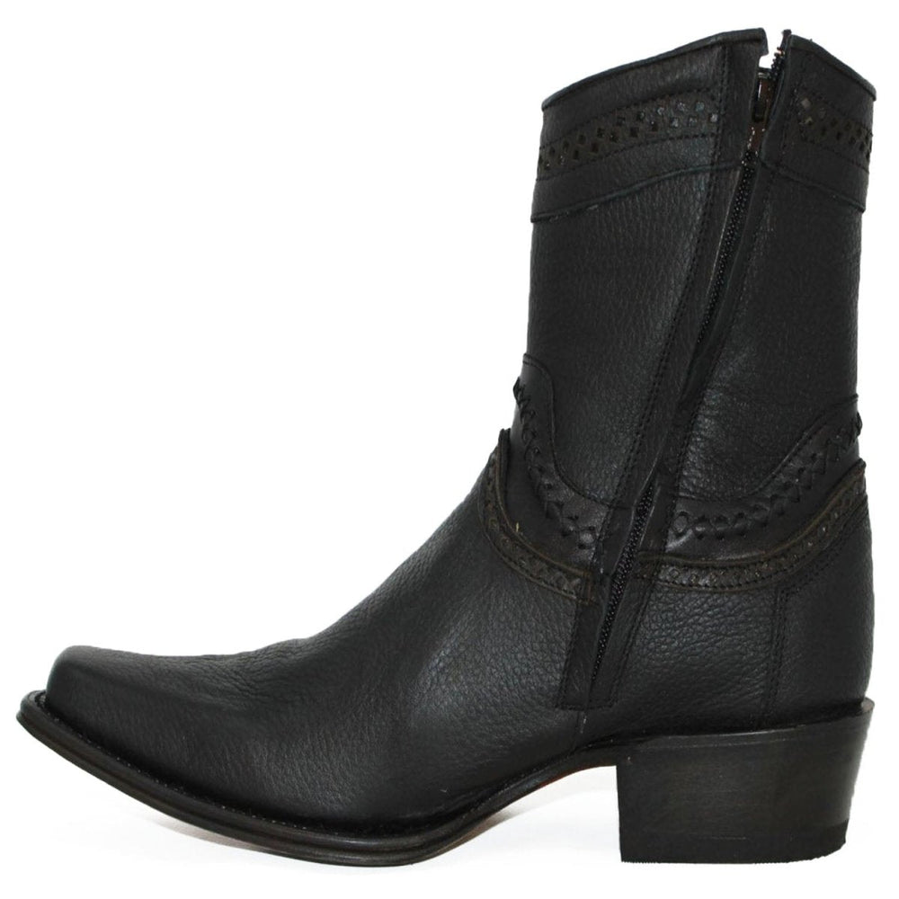 Botines de Cuero Original Punta Europea Color Negro LAB-76B2705