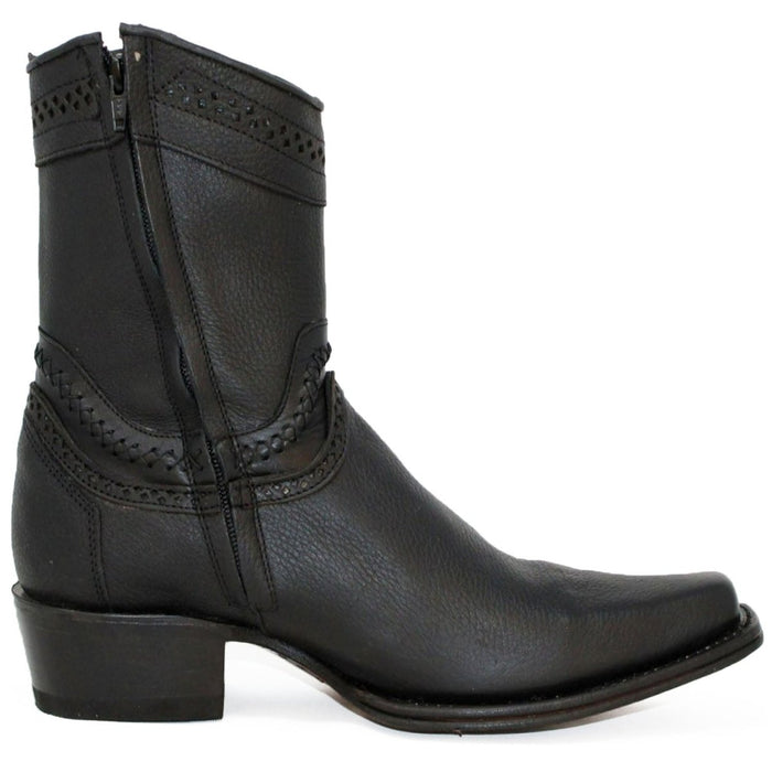 Botines de Cuero Original Punta Europea Color Negro LAB-76B2705