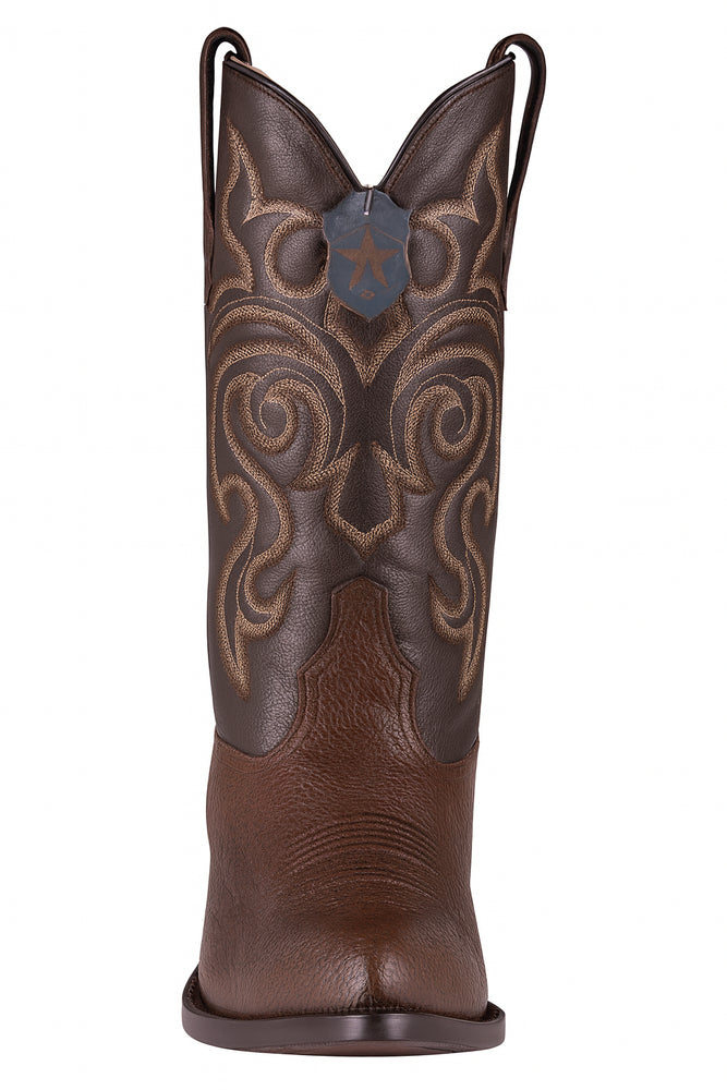 Men's Brown Sharkskin J-Toe Cowboy Boots: Los Altos Western Dress Boots