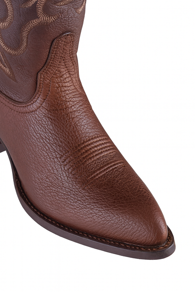 Men's Brown Sharkskin J-Toe Cowboy Boots: Los Altos Western Dress Boots