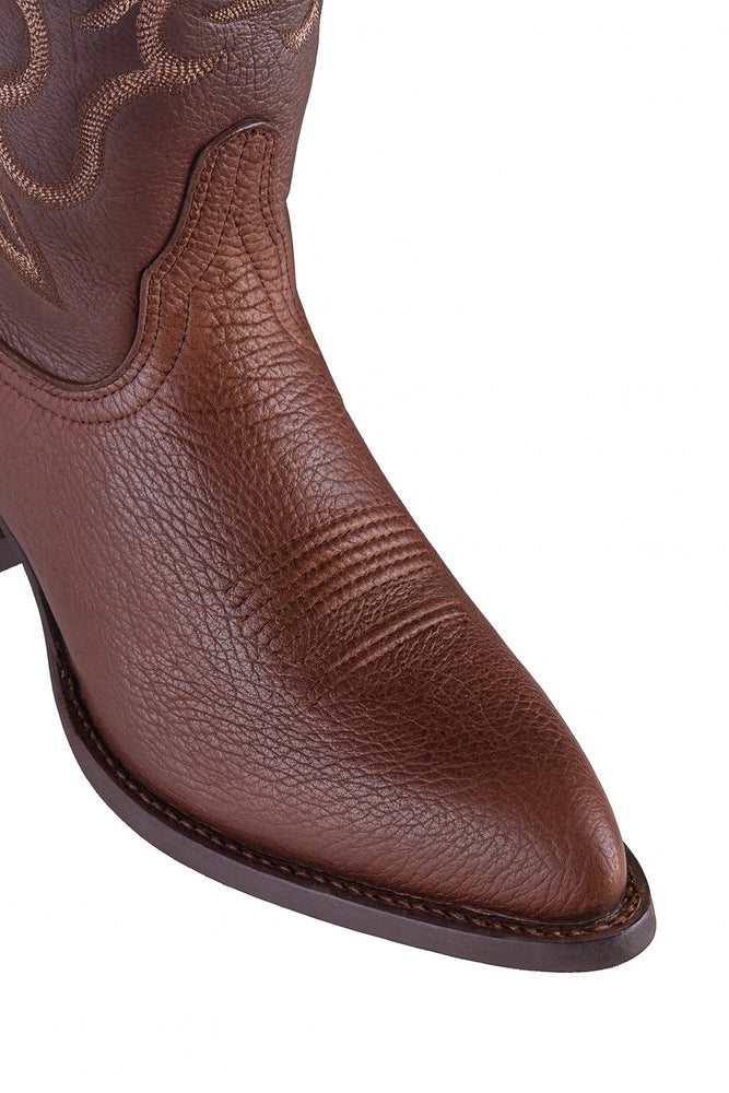 Men's Brown Sharkskin J-Toe Cowboy Boots: Los Altos Western Dress Boots