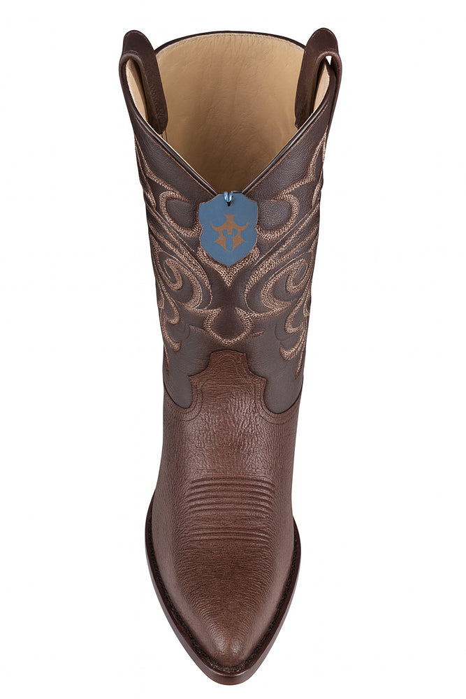 Men's Brown Sharkskin J-Toe Cowboy Boots: Los Altos Western Dress Boots