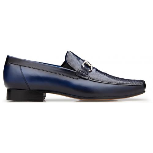 Ostrich Leg Belt- Navy