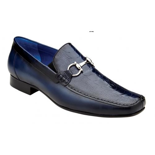 Ostrich Leg Belt- Navy