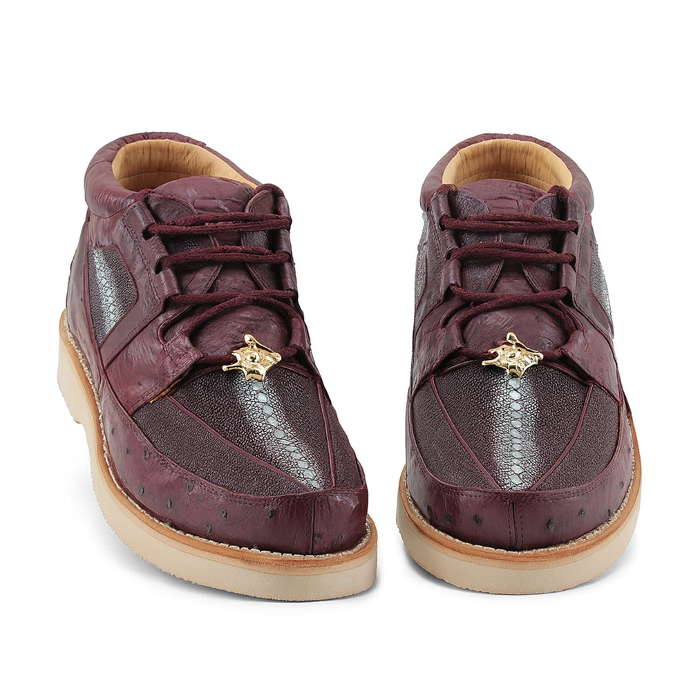 Los Altos Casual Burgundy Genuine Stingray / Ostrich Shoes