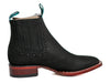 Los Altos Women's Boot Wide Square Toe Nobuck Black Leather Sole - Nobuck Black