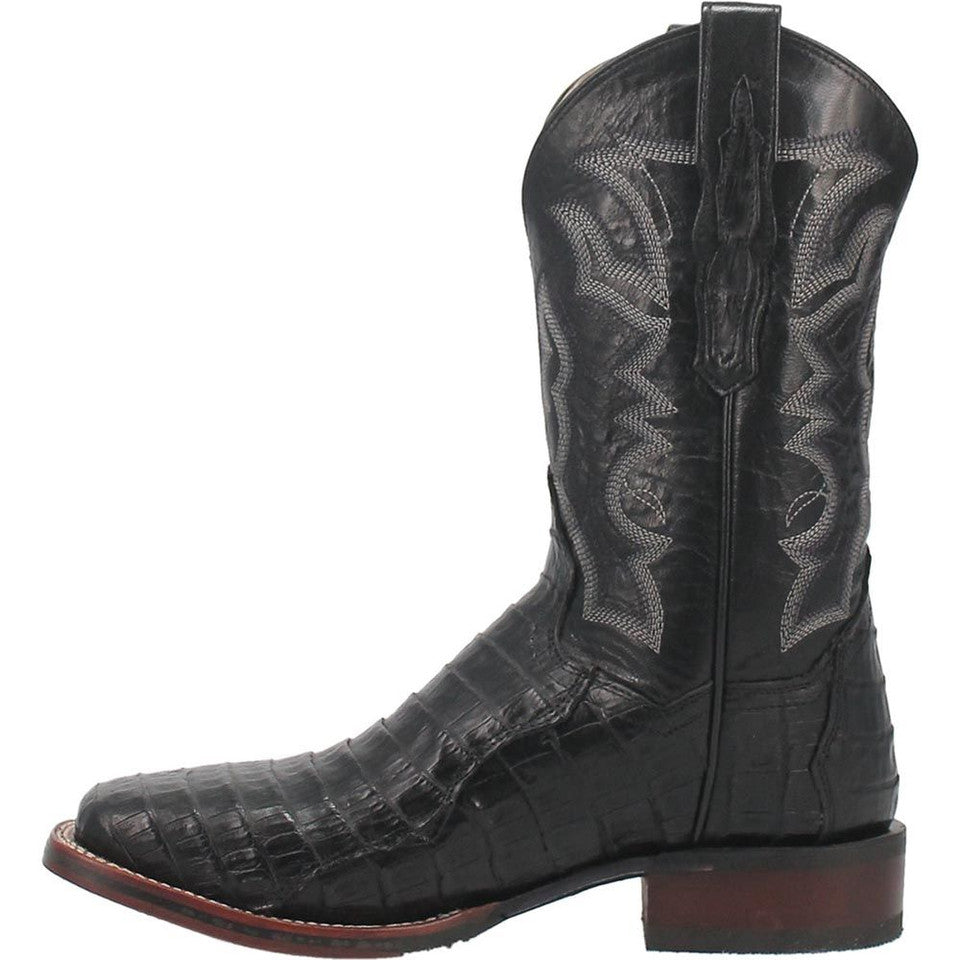 Dan Post Cowboy Certified Kingsly Caiman Square Toe Black Boot
