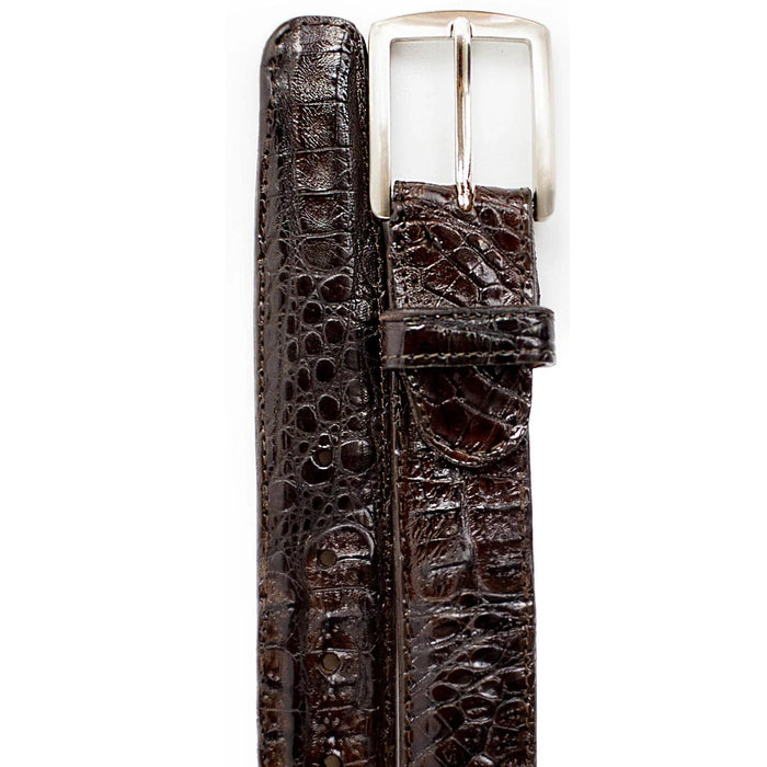 Mens Genuine Caiman Crocodile Dress Belt in Brown