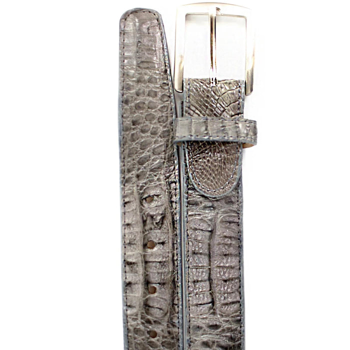 Mens Genuine Caiman Crocodile Dress Belt in Grey
