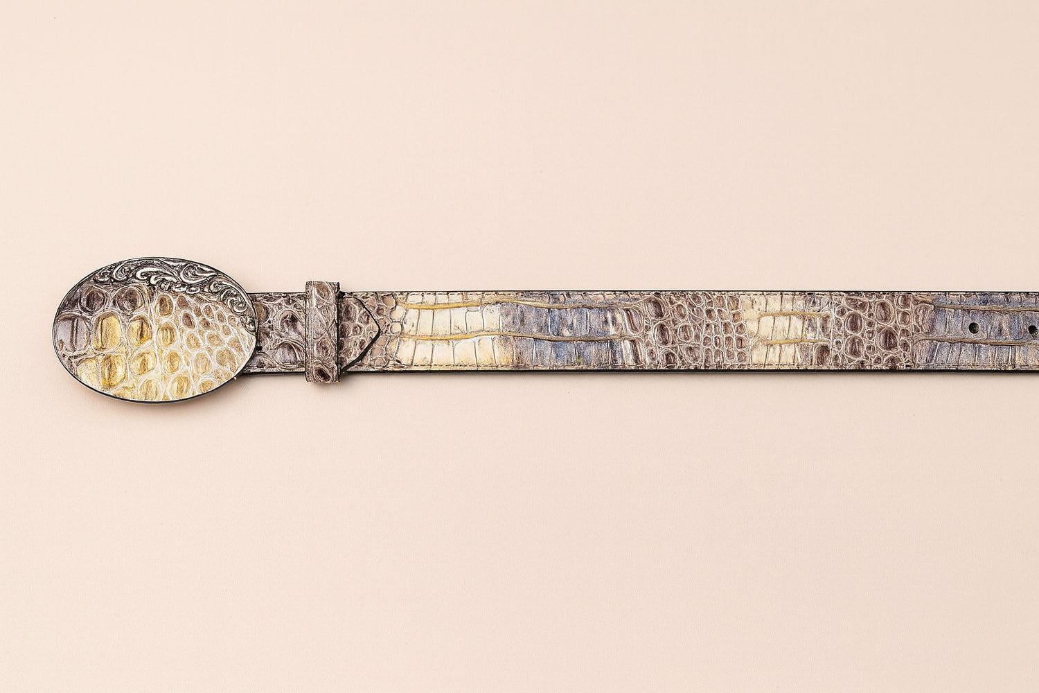 Men's Wild West Caiman Belly Skin Cowboy Belt 2C118249