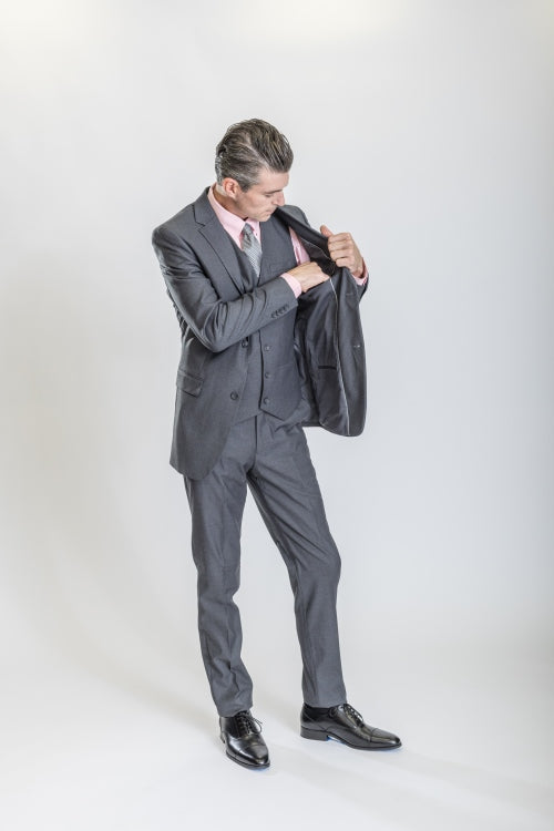 Caravelli Suit - Designer Caravelli Jacket and Pants in Color Solid Grey