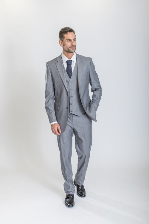 Caravelli Suit - Designer Caravelli Jacket and Pants in Color Solid Light Grey