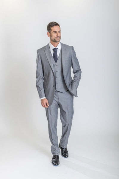 Caravelli Suit - Designer Caravelli Jacket and Pants in Color Solid Light Grey