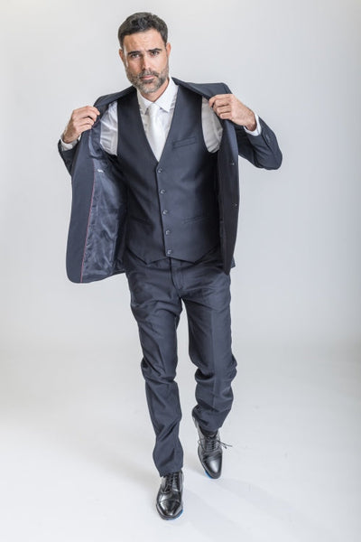 Caravelli Suit - Designer Caravelli Jacket and Pants in Color Solid Navy