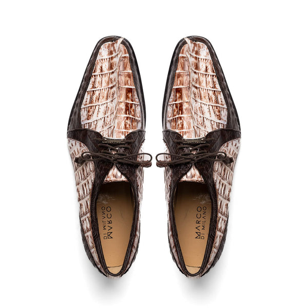 Marco Di Milano Caribe: Rustic White/Brown Leather Dress Shoe