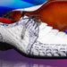 Marco_Di_Milano Caribe White Leather Sneakers - "Newspaper" Accent