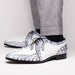 Marco_Di_Milano Caribe White Leather Sneakers - "Newspaper" Accent