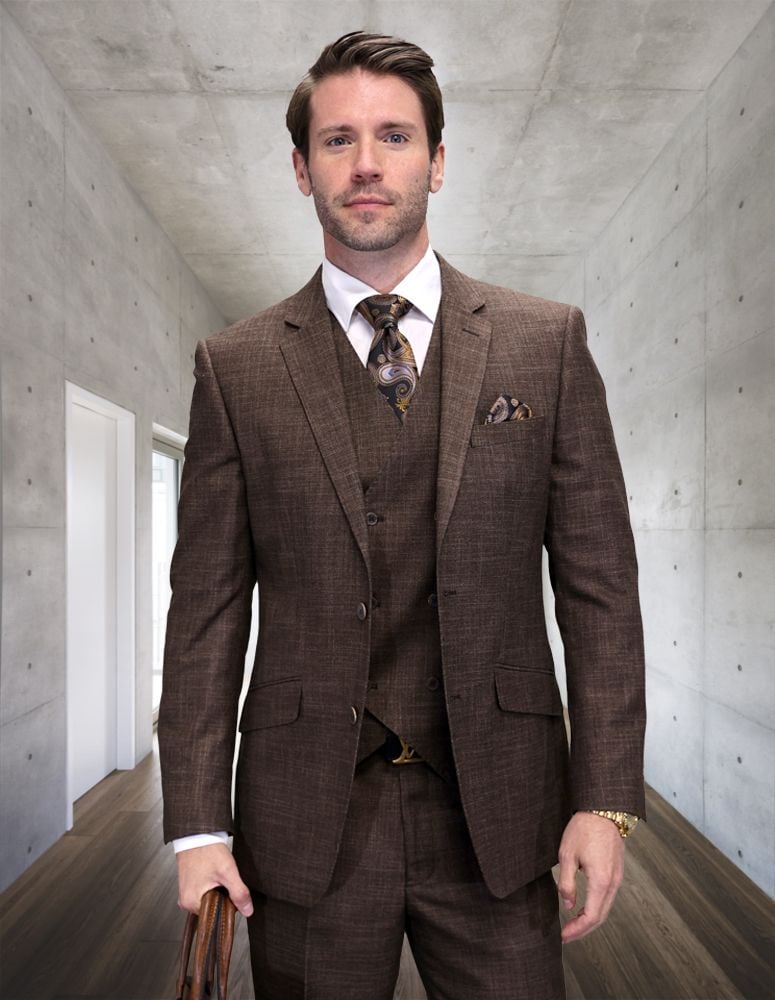 Statement Suits - Wool Suits - Six Button Modern Fit Perfect for Business in 10 colors