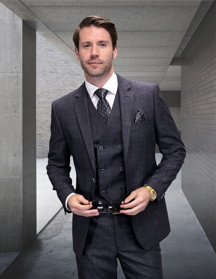 Statement Suits - Wool Suits - Six Button Modern Fit Perfect for Business in 10 colors