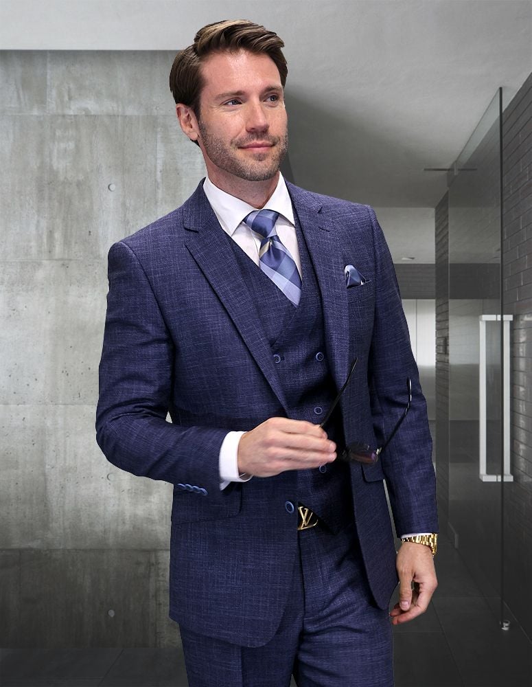 Statement Suits - Wool Suits - Six Button Modern Fit Perfect for Business in 10 colors