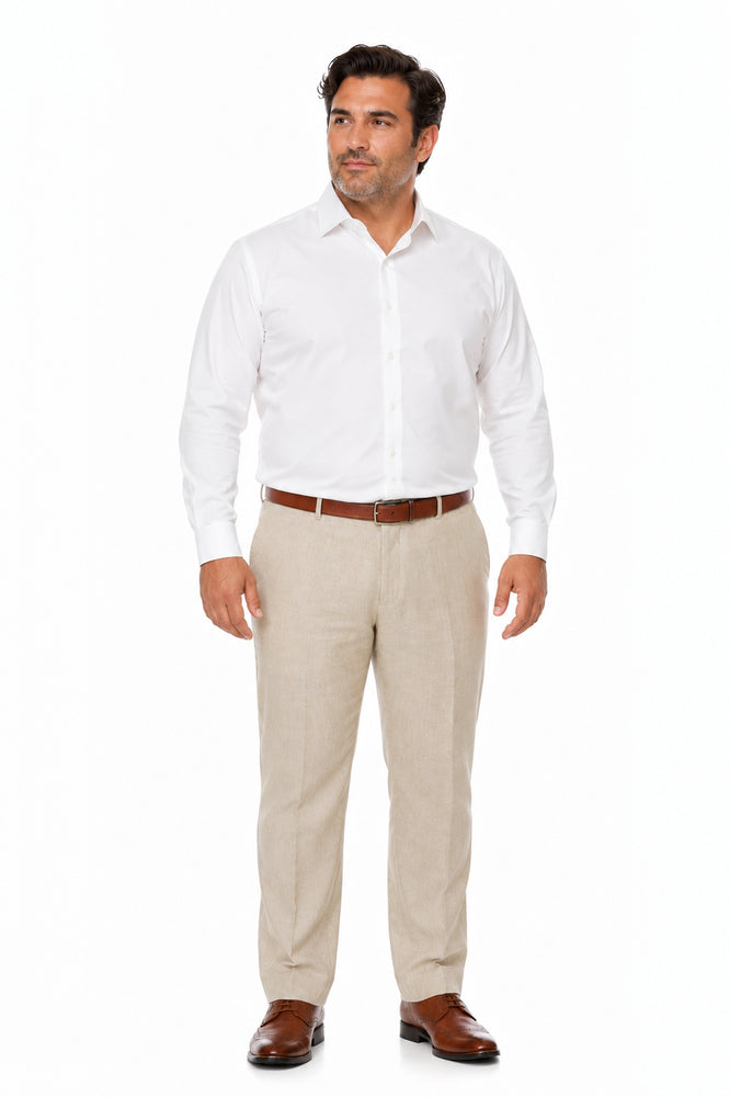 Casual Linen Suit Pants for Men – Breathable Beach Wedding Summer Trousers