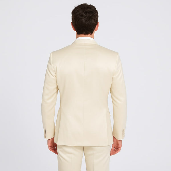 Champagne Satin Tuxedo Set – 4-Piece Look for Weddings & Proms