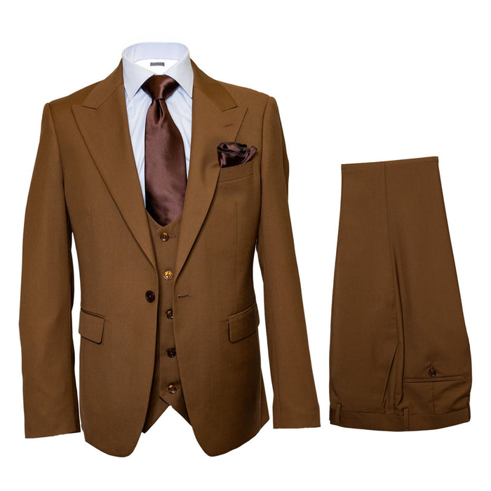 Chestnut Monarch Brown 3-Piece Gentleman's Tailor Suit by Rossiman