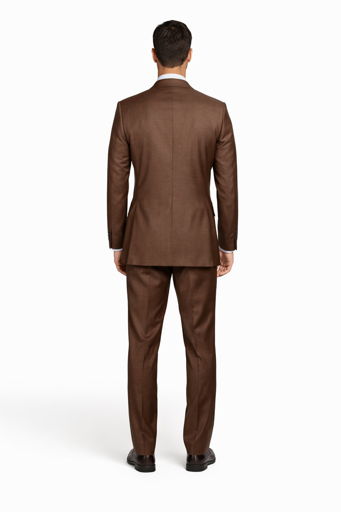 Chocolate Brown Executive Double-Breasted 3-Piece Suit by Rossiman
