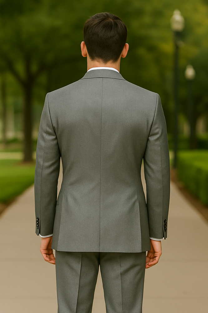 Classic 3PC 2 Button Suit Super 150's 1 Pleat Pants Italian Fabric Gray