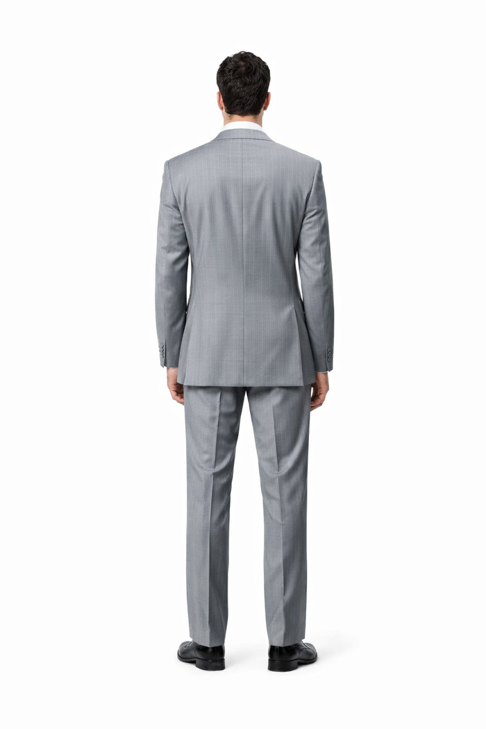Classic 3PC 2 Button Suit Super 150's 1 Pleat Pants Italian Fabric Gray