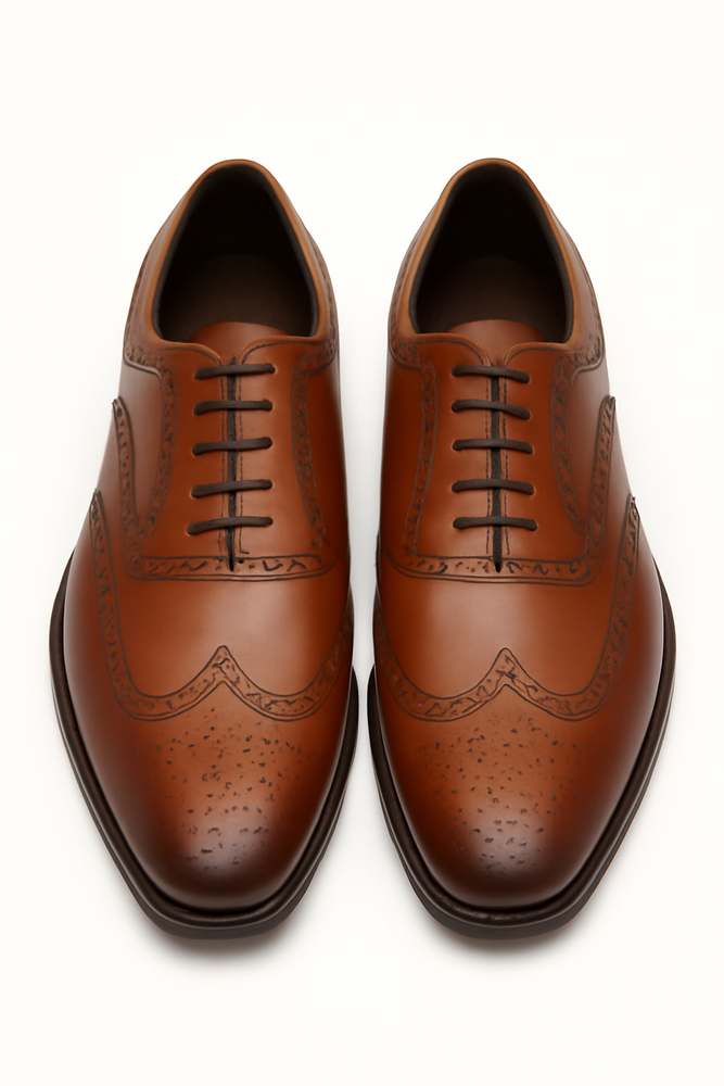Mens Mezlan Ugalde Classic Wingtip Dress Shoe in Cognac