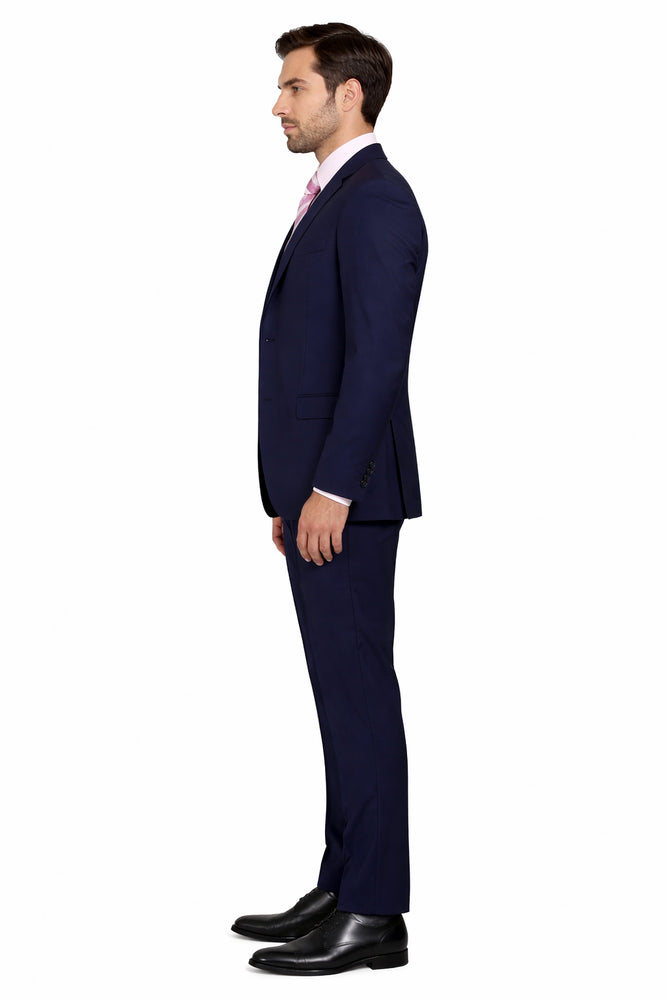 Classic Fit - Navy Suit - Three Button Vested Suit - Athletic Fit
