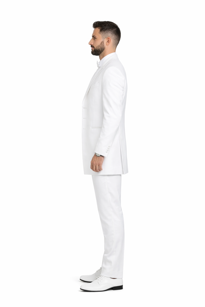 Classic Modern Longer 36 Inch White zoot Tuxedo For Men
