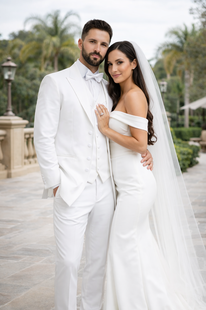 Classic Modern Longer 36 Inch White zoot Tuxedo For Men