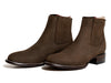 Los Altos Men's Toe Charro Short Boots Oval Nobuck Dark Tabacco - Nobuck Dark Tabacco