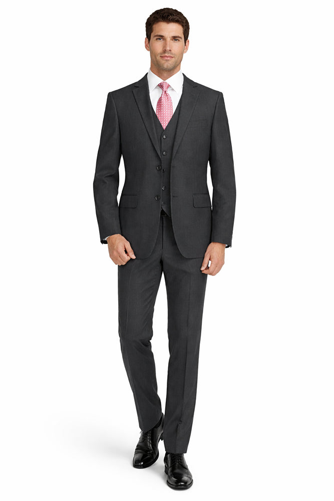 Mens Charcoal Mantoni Suit – Classic 3 Piece Dark Grey Suit for Business, Wedding and Formal Wear