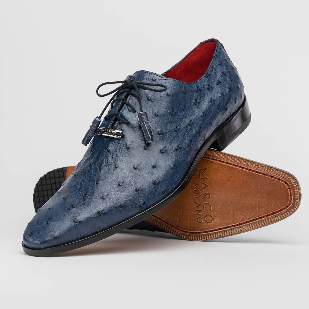 Marco Di Milano Criss Ostrich Quill Dress Oxfords Navy