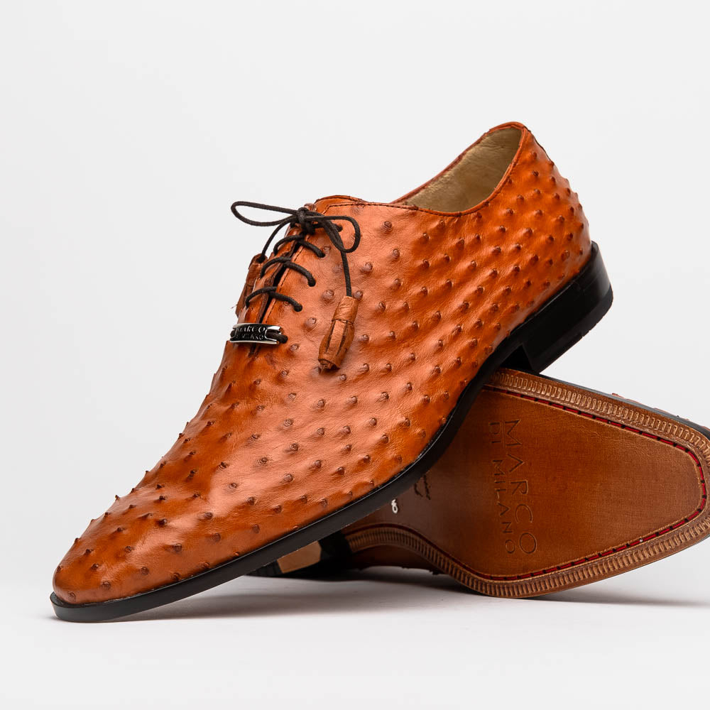 Marco Di Milano Criss Ostrich Quill Dress Oxfords Brandy