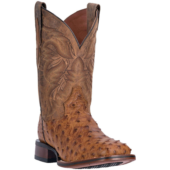 Dan Post Marco Saddle Full Quill Ostrich Square Toe Western Cowboy Boots