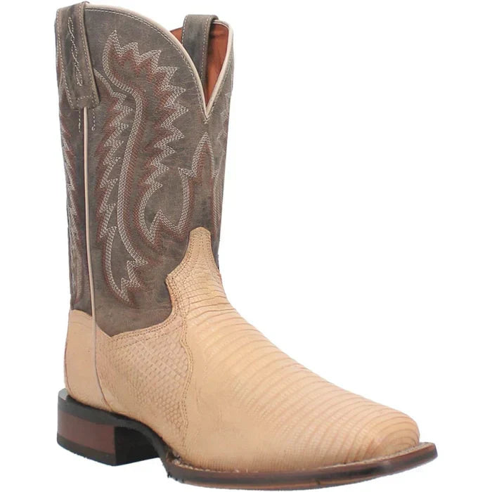 Dan Post Men's Barrett Genuine Lizard Square Toe Boots - Sand