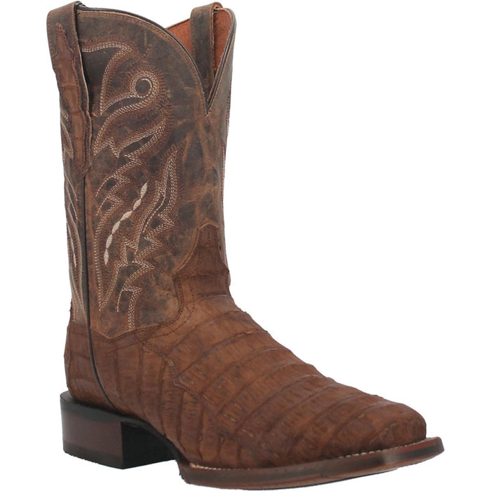 Dan Post Men's Bayou Genuine Caiman Belly Square Toe Boots - Brass