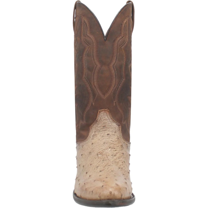 Dan Post Men's Pershing Full Quill Ostrich Round Toe Boots - Sand
