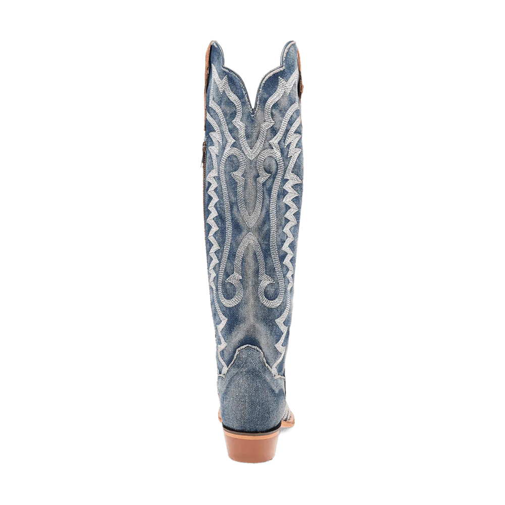 Dan Post Women's Denim Darlin Snip Toe Leather Tall Boots - Blue