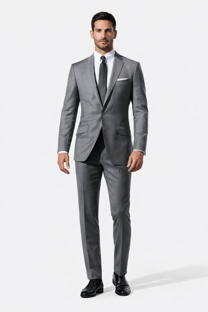 Daniel Craig Suit Mens Daniel Craig James Bond Grey 2 Button Notch Lapel Suit + Matching Shirt and tie package - Brand New Quality Suit